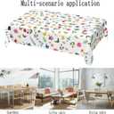 Oil-Resistant Tablecloth - Waterproof Washable Floral Design, 86x60 Inch Rectangular Table Cover for Kitchen Dining, Outdoor Picnic, Party, Home Decor