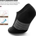 PAPLUS No Show Socks Men 6 Pairs, Non Slip Cushioned Athletic Low Cut Socks with Arch Support (Large-X-Large)