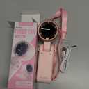 PlayHot Portable Handheld Turbo Fan, 5-Speed Personal Fans, 5000mAh Rechargeable Fans Up to 12 Hours, Weight only 0.6lb Small Fan, Hand/Neck/Desk Fan 3 IN 1, Beach Vacation Essentials(Pink)