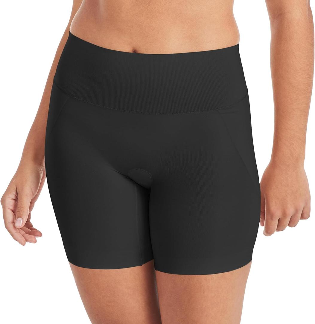 Maidenform Women's Tame Your Tummy Booty Lift Shorty, Cool Comfort Control Top Shapewear Shorts (Black) S