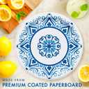 Trendware Blue Willow Disposable Paper Dinner Plates, 9 inch, 24 Count, Decorative Design, Premium Strength, Heavy Duty, Microwave Safe, Use for Parties, Birthdays, Tea, Picnics, Barbecues, Everyday