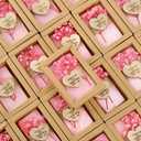 Demissle 30 Pcs Mini Scented Soap Wedding Party Favors Gifts Baby Shower Bridal Shower Handmade Natural Soap Favors for Guests in Bulk for Wedding Souvenirs Engagement Party(Pink)