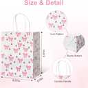 Brylla 16 PCS Pink Bows & Cherry Gifts Bag Bulk, Small Pink Gift Bag, Coquette Goodie Bag Party Favor Paper Bags for Birthday Party Wedding