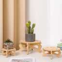Plant Stand Indoor, Bamboo & Wood Plant Holders Indoor Stand, No Screws Required Stable Outdoor Plant Pot Stand, Wooden Stand for Plants Fit 5-15 Inch Pots, Support 190lb Adult