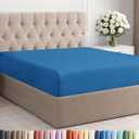 Full Fitted Bed Sheet - Bottom Single Fitted Sheet Only - Soft Hotel Luxury Bedding w/ 8-16 Inch Deep Pockets - Breathable, Cooling & Wrinkle Free - Easy-Care, Fade and Shrink Resistant - Royal Blue