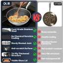 Woks & Stir-fry Pans Nonstick - Hybrid 304 Stainless Steel Wok 10.8" Non Stick Wok Pan with Lid for Induction, Electric, Gas, All Stoves, PFOA Free Cookware, Dishwasher and Oven Safe