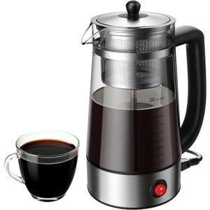 Percolator Coffee Pot Electric 10 Cup, Automatic Keep Warm, Stainless Steel Basket, Cool-Touch Handle