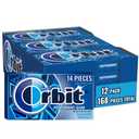 ORBIT Peppermint Sugar Free Gum Individually Wrapped, Bulk Packs of Gum, 12 Packs of 14-Pieces (168 Total Pieces) (EXP 08/01/27)