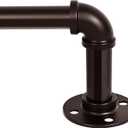 Upgrade Seamless Blackout Curtain Rod for Windows 32 to 120 inches, Adjustable Heavy Duty Wrap Around Curtain Rods, Modern Industrial Rod for Indoor Outdoor Bronze, 32"-120" (Brown Seamless Connection)