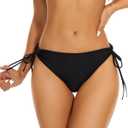 Annbon String Side Tie Bikini Bottoms for Women Full Coverage Low Rise Bathing Suit Swimsuit Bikini Bottoms for Women