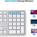 OMOTON Bluetooth Keyboard Compatible with Mac, with Numeric Keypad, Rechargeable Wireless Keyboard Compatible with MacBook Pro/Air, iMac, Mac mini/Pro Laptop and PC (Silver)