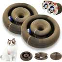2 Pack Magic Organ Cat Scratcher Toys, Foldable & Reversible Accordion Kitty Toy with Bell Balls, Interactive Cardboard Scratching Board Scratcher Pad for Indoor Cats