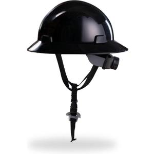 Black Full Brim Hard Hat, OSHA Approved Construction Helmets for Men, 4-Point Adjustable Suspension, ANSI Z89.1