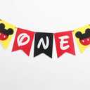 Hongkai Inspired 1st Birthday Banner Decorations, Handmade ONE Banner, Highchair Banner Red Black Yellow Party Decoration baby First Birthday Decorations Supplies