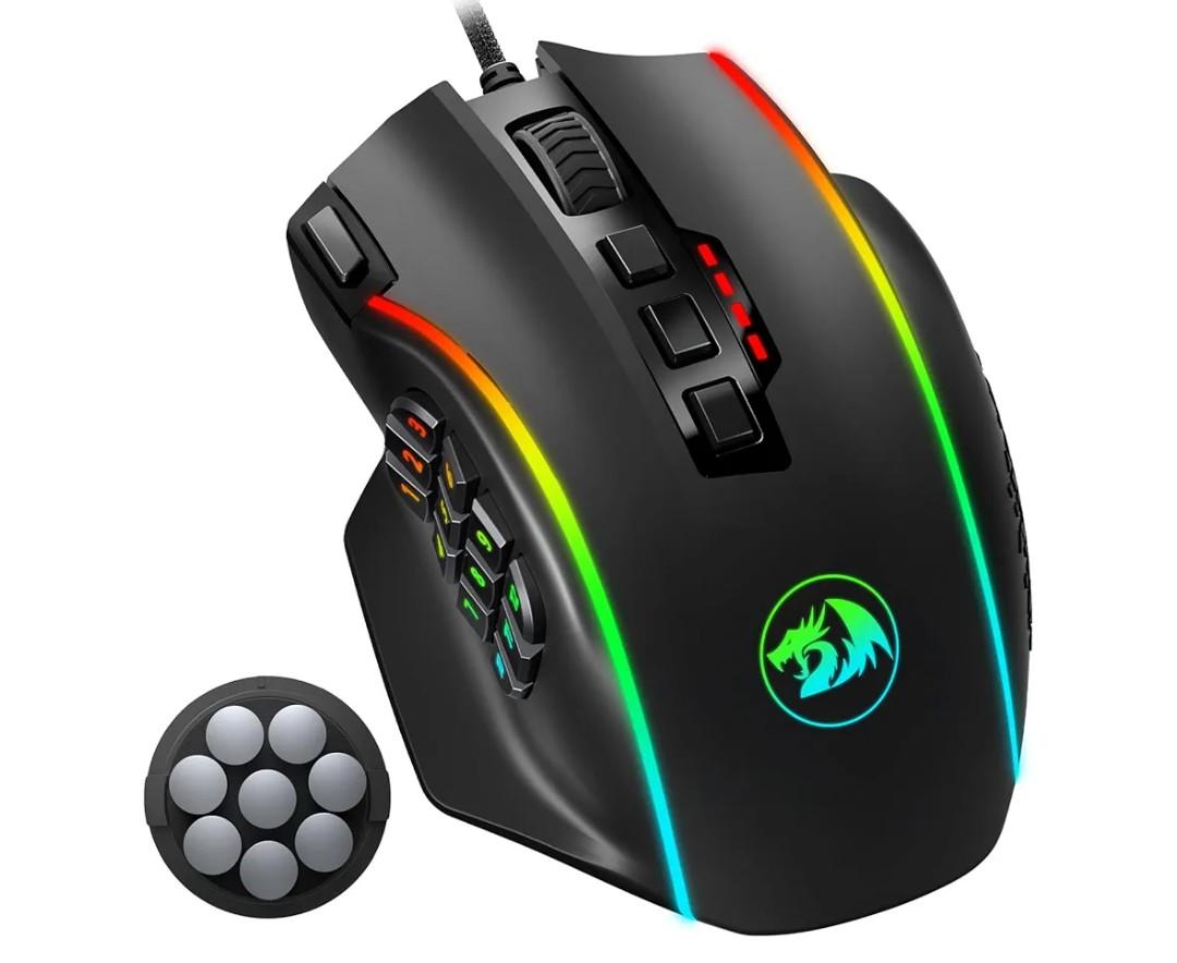 Redragon M913 Impact Elite Wireless Gaming Mouse, 16000 DPI Wired/Wireless RGB Mouse with 16 Programmable Buttons, 45 Hr Battery and Pro Optical Sensor, 12 Side Buttons MMO Mouse