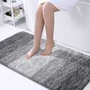 OLANLY Bathroom Runner Rugs 44x24, Extra Soft Absorbent Microfiber Bath Rugs, Rubber Backing, Quick Dry, Machine Washable Bath Mats for Bathroom Floor, Tub and Shower, Home Decor Accessories, Grey