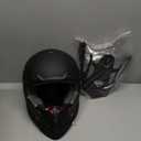 GLX GX23 Dirt Bike/Motocross Helmet - Matte Black, Large - DOT Approved