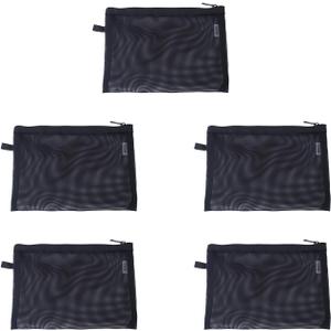 Mesh Cosmetic Bag 3 Size Makeup Bag Set Nylon Waterproof Organizing Bags Purse Organizer Pouches Travel Bags with Zipper (5,Medium)