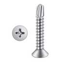 #8 x 1-3/4" (100 Pack) Flat Head Sheet Metal Screws Self-Tapping Screw Phillips Head Self Drilling Screws, 410 Stainless Steel