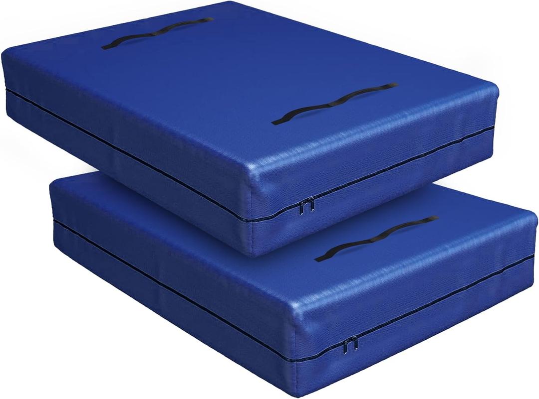 Cosy Family Mattress Bags for Moving with 8 Handles - 170GSM Extra-Thick Mattress Bag for Moving Supplies - Reusable Mattress Cover Protector Storage with Zipper, Blue, Queen-(Pack of 2)