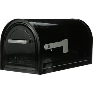 Architectural Mailboxes Reliant Secure, Locking USPS Approved Heavy Duty, Steel Metal Post Mounted Mail Box for Outside, Black, Large Curbside Mailbox with Magnetic Door