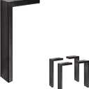 Set of 4 Rectangular Steel L-Style Sofa Legs  Heavy Duty Metal Furniture Legs for Tables, Benches, and DIY Projects  Modern Design, Easy Installation (11-3/4"H Black)