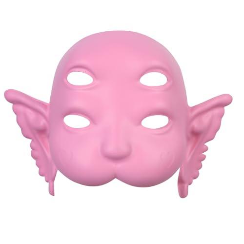 Pack Of 3 HOTTERCOS Pink Cosplay Therian Masquerade Half Face Mask DIY Fantastic Cry Baby Mask Costume For Halloween