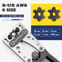 haisstronica Heavy Duty Battery Cable Crimping Tool Kit-Ratchet Hex Extended Handle Crimper for 8,6,4,2,1,1/0 AWG Copper Lugs