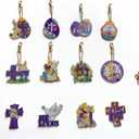 2 x Runeaoys Easter Diamond Art Keychains Kits for Adults 12 Pcs DIY Cross Eggs Diamond Painting Easter Decorations for Home