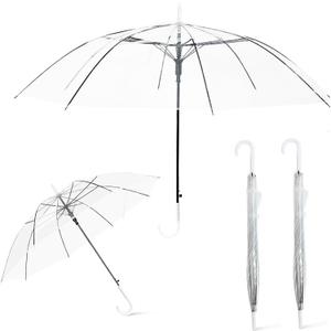 Wedding Clear Bubble Umbrella Bulk 52 Inch Large Dome Rain Windproof Stick Umbrellas,High-Visibility Transparent Rain Umbrellas, Firm and Durable, Easy Operation, Large Clear Umbrella for Wedding Bride Groom Photography Golf Outdoor Parties