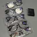 CCVOO +3.5 Clear Vision Reading Glasses for Women 5-Pack Blue Light Filtering Readers with Spring Hinges