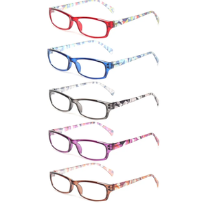 Kerecsen Reading Glasses 5 Pairs Fashion Ladies Readers Spring Hinge with Pattern Print Eyeglasses for Women (Multicolor, 4.0, x)