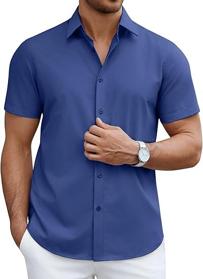 COOFANDY Men's Dress Shirt Short Sleeve Button Down Shirts with Pocket M COOFANDY Men's Dress Shirt Short Sleeve Button Down Shirts with Pocket M