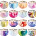 YOROXRG 16 Pack Scented Candles Gift Set - 2.5oz Strong Fragrance Natural Soy Wax Candles in Portable Travel Tin Jars - Perfect for Home Decoration and Gifting
