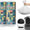 50 Pcs Waste Bags, Compatible with Litter Robot 4/5/3, Heavy Duty Cat Litter Trash Bags, Waterproof, White Replacement Litter Bags, 26.4" x 21.9"