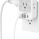TESSAN Surge Protector Wall Outlet Extender, Multi Plug Outlet Splitter with 3 USB Charging Blocks(1 USB C), Multi Plug Wall Charger for Home, Office, School, College Dorm Essentials, Grey