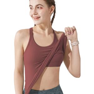 sphinx cat Womens Ribbed Workout Crop Tops with Built in Bra Yoga Racerback Tank Top Slim Fit