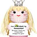 AICase Wicked Merch Glinda Dolls for Mom Stuffers Wicked Witch of The West Crochet Funny Positive Gifts Emotional Support Nuggets Handmade Cheer Gifts for Women/MoM Men Birthday,Pink