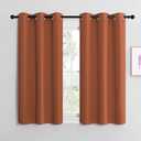 NICETOWN Bedroom Halloween Curtains 48 inches Long, Burnt Orange Privacy and Thermal Insulated Blackout Drapes for Windows (1 Pair, 42 inches Wide) (42"W x 48"L (Pack of 2))