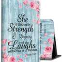 Fire HD 10 Tablet Case 2019/2017,Shockproof Slim PU Leather Stand Cover with Auto Sleep/Wake for All-New Amazon Kindle Fire 10,Bible Verse Quote Proverbs 31-25