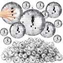 Hoolerry 65 Pcs Disco Balls Decorations Assorted Size Disco Ball Ornament Reflective Hanging Mirror Ball Mini Large Silver Balls for Carnival Wedding Dance Ballroom Stage (8/6/ 4/2/ 1.2 in)