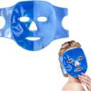 Ice Face Mask for Puffy Eyes & Dark Circles - Cooling Eye mask for Face, Eye Relief, Headaches, Skin Care & Post-Laser Care, Reusable & Washable - (Blue)