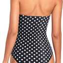Holipick Women Tummy Control One Piece Swimsuits Strapless Bandeau Bathing Suits Slimming Halter Swimwear (L)