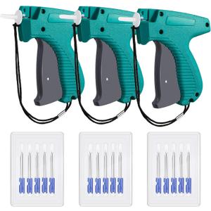 Honoson 3 Pieces Clothes Tagging Applicator Garment Tag Attacher Label Tagging Machine with 15 Pieces Steel Needles for Boutique Store Consignment Garage Yard Sale(Green)