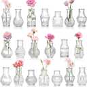 Tebery 20 Pack Glass Bud Vases, Clear Small Flower Vase for Centerpieces, Vintage Mini Glass Vase Set Bulk for Table Wedding Home Party Decoration