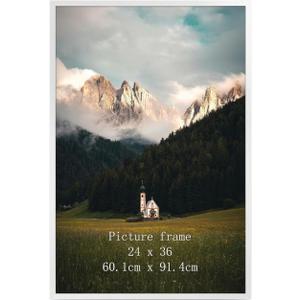 Giftgarden 24x36 Poster Picture Frame White, Textured Metal Frame 36x24 for Wall Display, Single