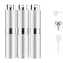 2 x 8ml Perfume Atomizer,3 pcs Perfume Travel Refillable Bottle, Empty Cologne Travel Bottle, Atomizer Sprayer (All silver)