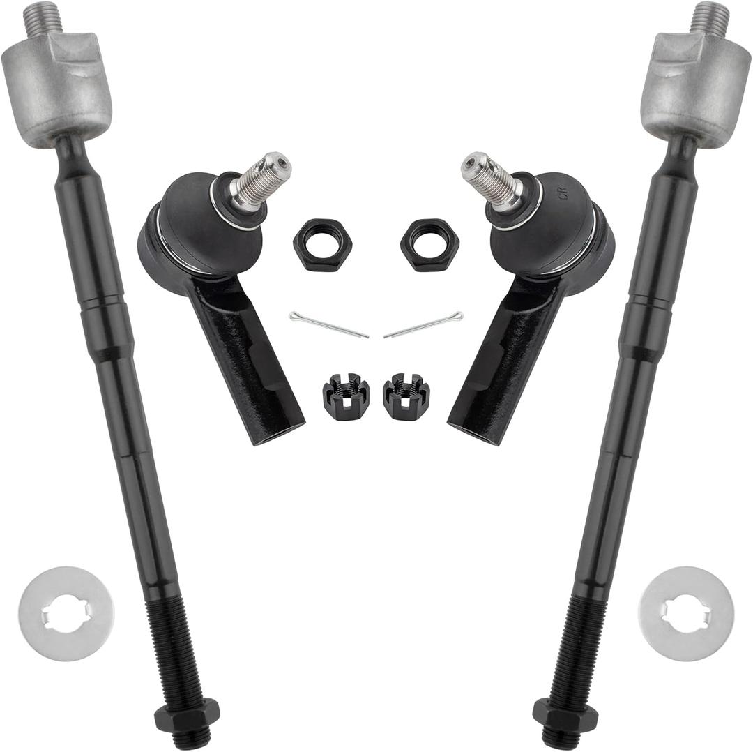 ES80309 EV409 Front Inner & Outer Tie Rod Ends Left & Right Suspension Kit for Toyota Tacoma 1995-2004 2WD / RWD 5-Lug Models, Pack of 2