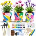 Kids Gardening Set Paint and Plant Flower Gardening Kit with 3 Pots, Kids Garden Flower Growing Kit Arts and Crafts Toys Gifts for Girls Boys Children Toys Gift for Girls Boys Ages 5 6 7 8 9 10 11 12