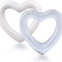 Inflatable Heart Pool Float, Sweet Love Swim Rings Float Loungers Tube for Summer Water Fun Beach Party Toys for Kids, Adults (Light White+Milky White)